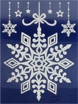 stickervel kerst sneeuwvlokken 29,5 x 40 cm wit