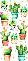 muurstickers Cactus 15 x 31 cm vinyl groen 25-delig