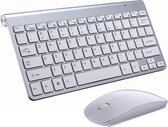 SMT 360 - Toetsenbord en Muis - Draadloos - USB Connector - Apple - Android - US layout - QWERTY - Wireless - Zilver