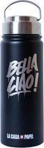 drinkfles Bella Ciao! 550 ml 7,5 x 21 cm RVS zwart