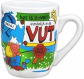 mok cartoon-stijl vut keramiek 325 ml geel/wit