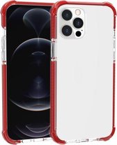 Vierhoekige schokbestendige TPU + acryl beschermhoes voor iPhone 13 Pro (rood)