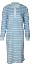 Lunatex badstof dames nachthemd Eland stripe  - M  - Blauw