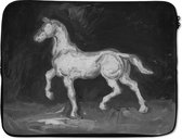 Housse ordinateur 17 pouces 41x32 cm - Vincent van Gogh - Housse Macbook & Laptop Horse en noir et blanc - Peinture de Vincent van Gogh - Housse ordinateur portable avec photo