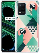 Realme 8 5G Hoesje Exotic Trendy Parrots - Designed by Cazy