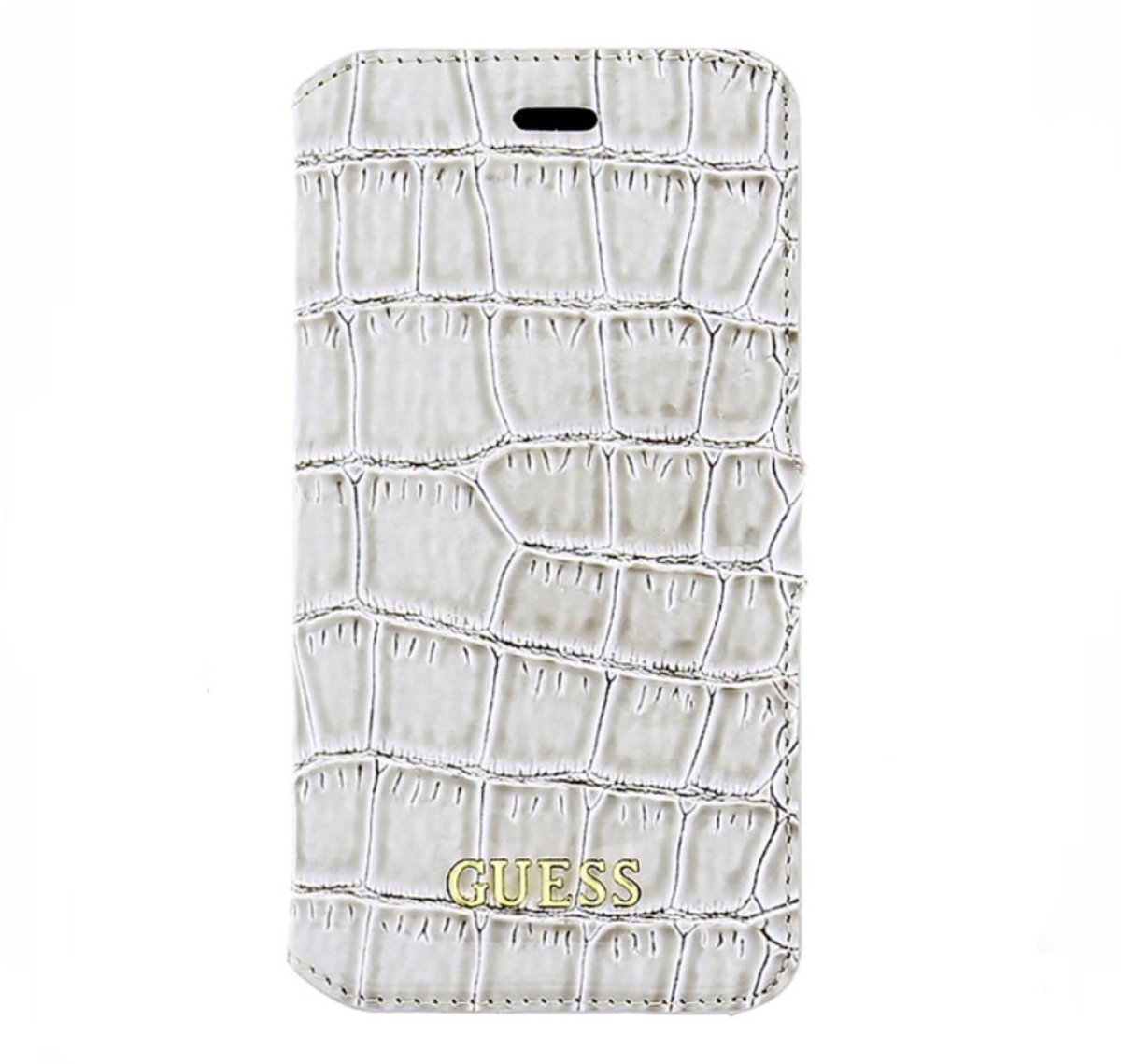 Guess Shiny Croco Book Case - Beige - voor iPhone 5/5S/SE