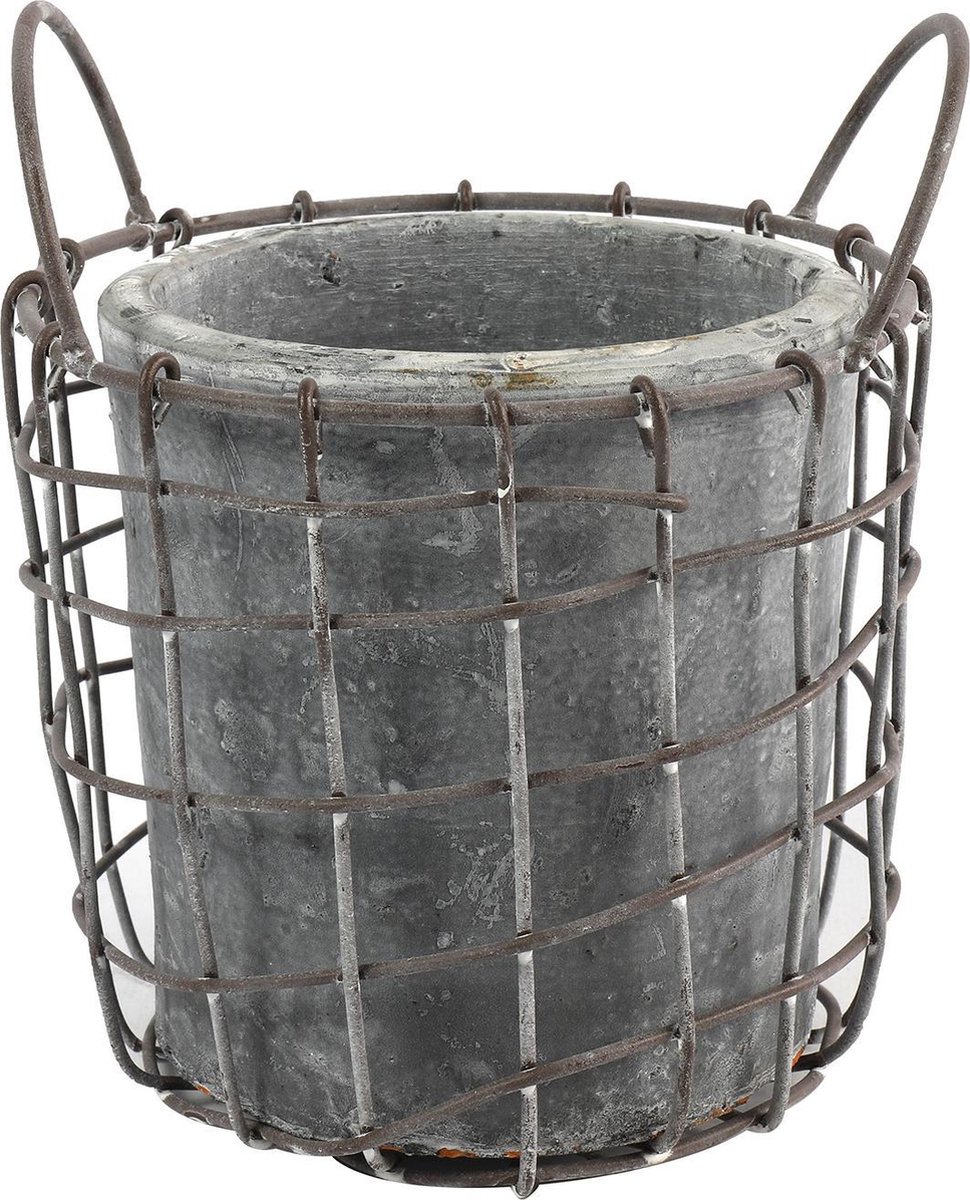 Non-branded Bloempot Torin 13,5 X 13,5 X 13 Cm Staal Grijs