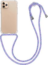 kwmobile telefoonhoesje geschikt voor Apple iPhone 11 Pro - Hoesje met telefoonkoord - Back cover in transparant / lavendel / paars / wit
