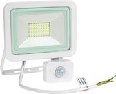 Spectrum - LED schijnwerper met sensor Wit - 30W IP44 - 3000K - warm wit licht - 3 jaar garantie