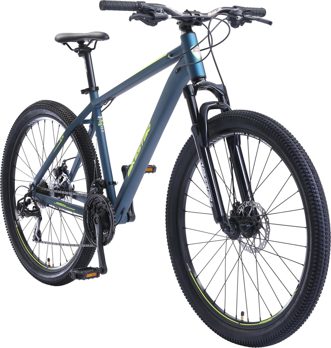 Bikestar 27.5 inch 21 speed hardtail Sport MTB blauw geel