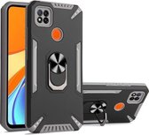 Voor Xiaomi Redmi 9C PC + TPU-beschermhoes met 360 graden draaibare ringhouder (grijs)