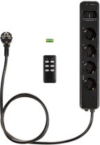 Navaris stekkerdoos met afstandsbedeining - Met 4 stopcontacten en 3 USB-aansluitingen - Contactdoos - Multiblok - Op afstand bedienbaar - Zwart