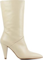 GOLD Vrouwen Leer Effen  / Laarzen / Damesschoenen 25301 - Wit - Maat 40