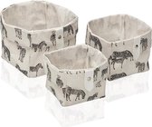 Basket spelset Textiel Polyester Zebra (3 pcs)