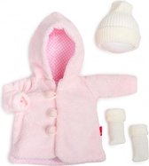 poppenkleding jas meisjes 38 cm PE roze/wit