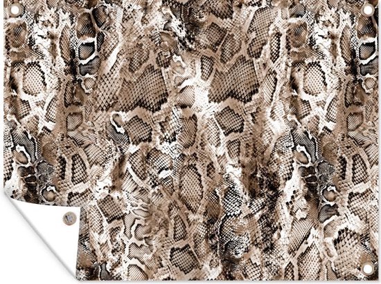 Affiche de jardin - Toile jardin - Posters de jardin extérieur - Imprimé animalier - Serpent - Écailles - Marron - 120x90 cm - Jardin