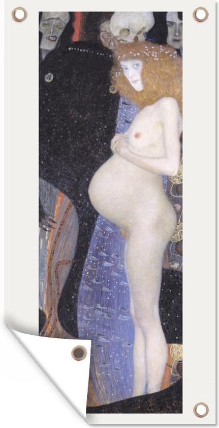 Tuinposter Hope I - Gustav Klimt - 40x80 cm - Wanddecoratie Buiten - Tuinposter - Tuindoek - Schuttingposter - Tuinschilderij
