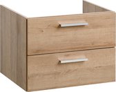 Wastafelonderkast Eiken Zilver 60 cm – Brechje -  Luxe Houten Wastafelmeubel - Wastafelkast Hout Softclose 60 cm - Perfecthomeshop