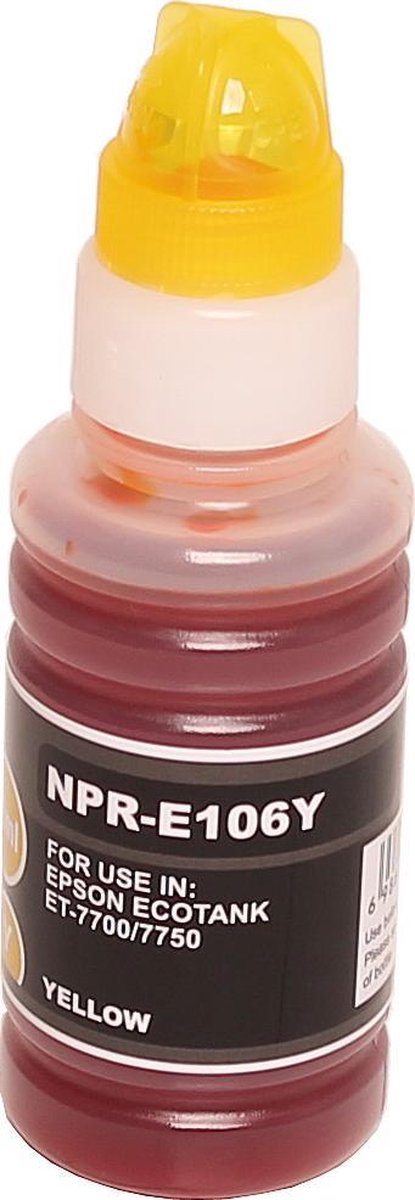 Image of ABC huismerk navulflesje voor Epson 106 geel geschikt voor EcoTank ET7700 ET7750