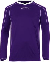 Masita | Sportshirt Heren Lange Mouw - Striker Voetbalshirt Fitness Shirt- Hardloopshirt Heren - Wedstrijdshirt - sneldrogend - PURPLE/WHITE - 164
