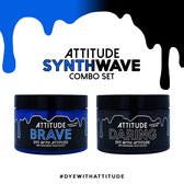 Attitude Hair Dye Semi permanente haarverf SYNTHWAVE Duo Combi set 2 potjes haarverf Zwart/Blauw