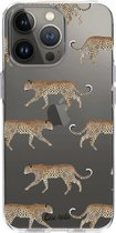 Casetastic Apple iPhone 13 Pro Hoesje - Softcover Hoesje met Design - Hunting Leopard Print