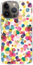 Casetastic Apple iPhone 13 Pro Hoesje - Softcover Hoesje met Design - Watercolor Confetti Print