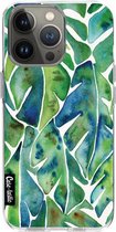 Casetastic Apple iPhone 13 Pro Hoesje - Softcover Hoesje met Design - Green Philodendron Print