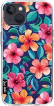 Casetastic Apple iPhone 13 Hoesje - Softcover Hoesje met Design - Colorful Hibiscus Print
