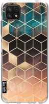 Casetastic Samsung Galaxy A22 (2021) 5G Hoesje - Softcover Hoesje met Design - Ombre Dream Cubes Print
