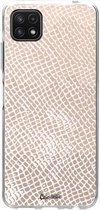 Casetastic Samsung Galaxy A22 (2021) 5G Hoesje - Softcover Hoesje met Design - Snake Coral Print