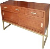 Dientafel Mindi hout Geschildert Ijzer (140 x 45 x 75 cm)