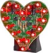 Whadda Soldeerkit, DIY, Valentijnshartjes, 28 knipperende LEDs, romantische LED verlichting