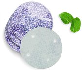 4 Luxe Glazen Onderzetters - Design Paars Hexagon Marmer - Rond
