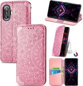 Voor Xiaomi Redmi K40 Gaming Bloeiende Mandala Reliëfpatroon Magnetische Horizontale Flip Lederen Case met Houder & Kaartsleuven & Portemonnee (Roze)