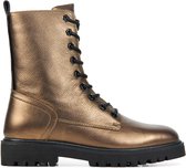 Lina Locchi Vrouwen Leren Python Veterboots / Laarzen / Damesschoenen L1081 met - Brons - Maat 39