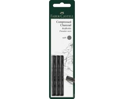 Faber-Castell houtskool - Pitt Monochrome - geperst - soft - 3 stuks op blister - FC-129997