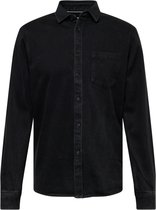 !Solid overhemd Zwart-L
