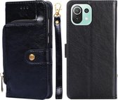 Ritstas PU + TPU Horizontale Flip Leren Case met Houder & Kaartsleuf & Portemonnee & Lanyard Voor Xiaomi Mi 11 Lite (Zwart)