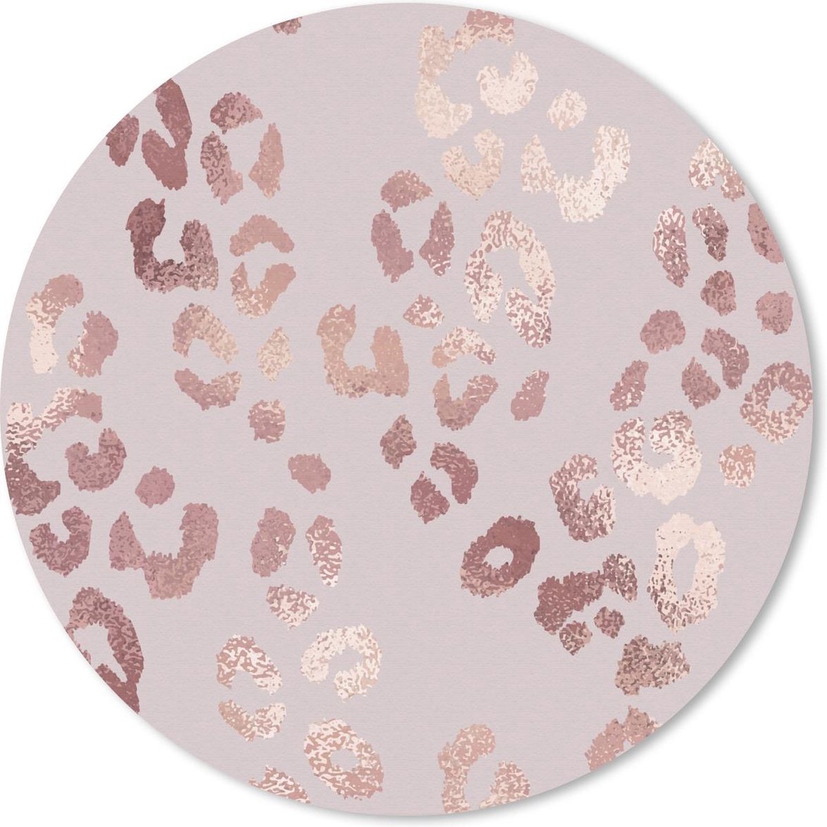 Muismat rond 20x20 cm - Mousepad Panterprint - Rose Goud - Glitter - Ronde muismatten