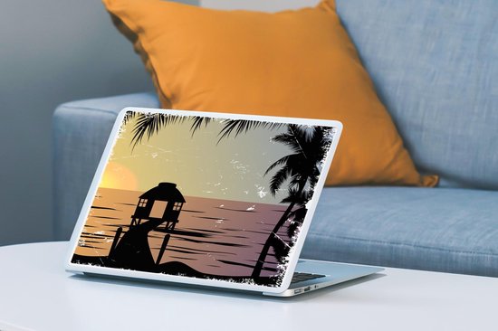 Sticker pour ordinateur portable - 14 pouces - Jetée - Mer - Nuit - Eté