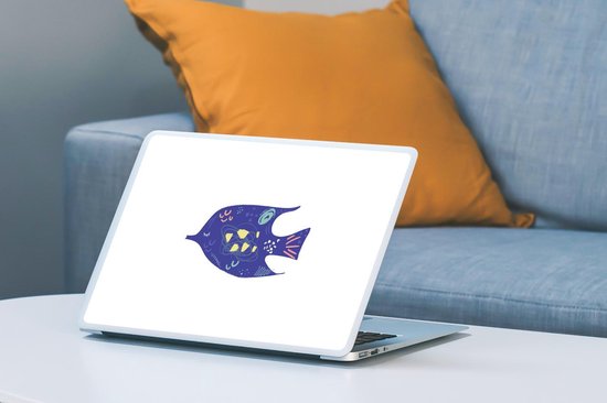 Sticker pour ordinateur portable - 13,3 pouces - Poisson - Violet - Pastel