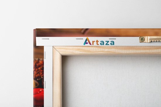 Artaza - Peinture sur toile - Diverse herbes colorées sur la table - 60x40 - Photo sur toile - Impression sur toile