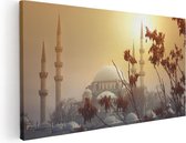 Artaza Canvas Schilderij Suleymaniye Moskee In Istanbul - 40x20 - Klein - Foto Op Canvas - Canvas Print
