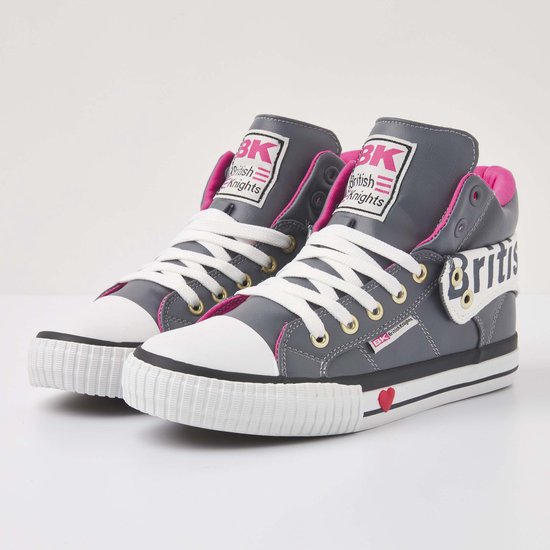British Knights - Roco Dames Sneakers Hoog - Maat 40 - Grijs - Vrouwen Schoenen