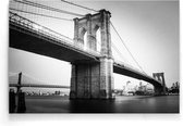 Walljar - New York - Brooklyn Bridge II - Zwart wit poster