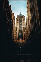 Walljar - Chicago Building - Muurdecoratie - Poster met lijst