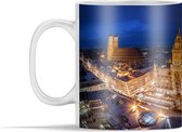 Mok - Luchtfoto van het Marienplatz München bij nacht - 350 ml - Beker