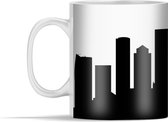 Mok - Zwart-wit illustratie van de skyline van Boston - 350 ml - Beker