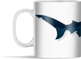 Mok - een donkerblauwe tijgerhaai - 350 ml - Beker